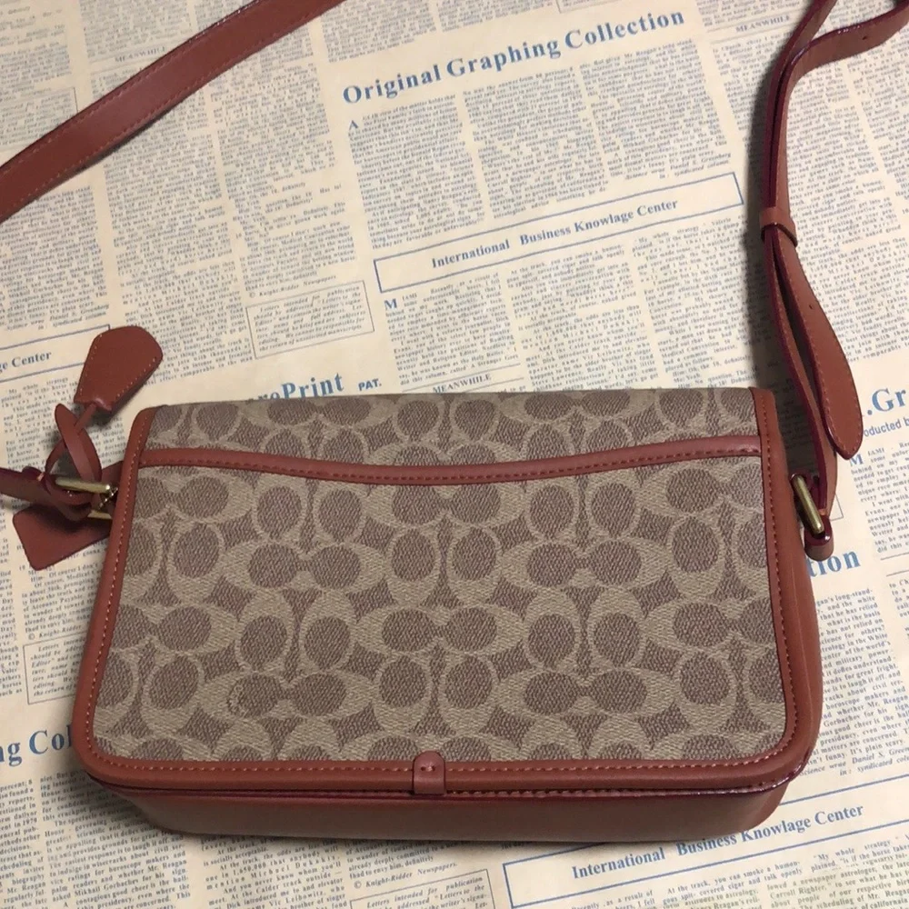 Coach Studio Baguette panelled canvas & Leather Small shoulder Desiger Bag - Picture 2 of 9
